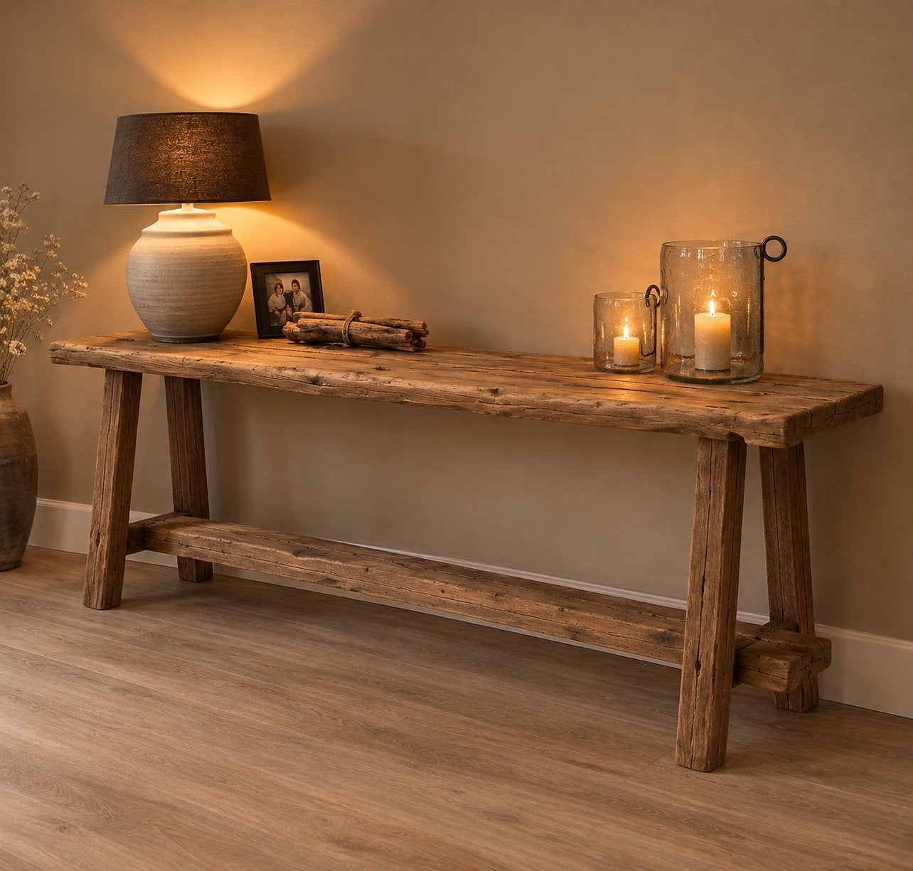 Maatwerk Sidetable van Robuust en stoer hout, Ophalen, Eikenhout, 100 tot 150 cm, Nieuw