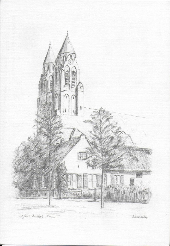 Laren N H St Jans Basiliek ongelopen ansichtkaart ( 791, Ophalen of Verzenden, 1980 tot heden, Ongelopen, Noord-Holland