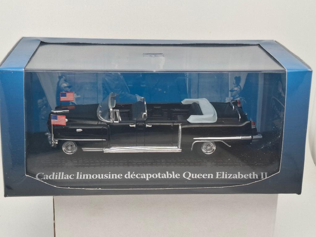 Cadillac Limousine bezoek Queen Elizabeth II - Atlas 1/43, Verzenden, Zo goed als nieuw, Auto, Overige merken