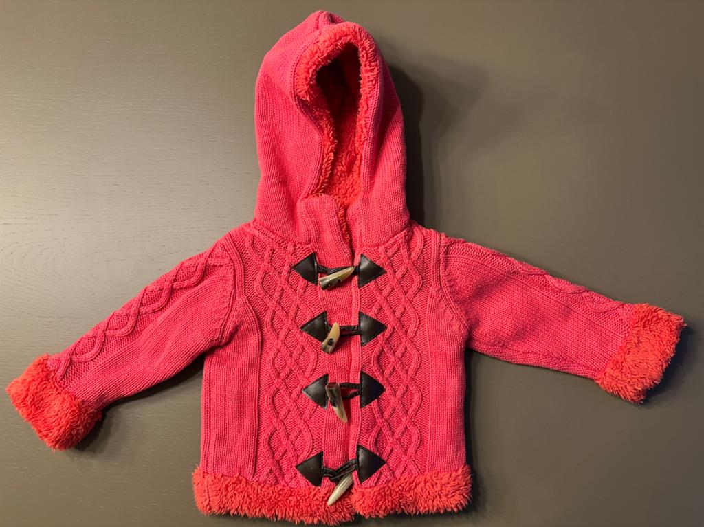 Gevoerd roze meisjes vest maat 68, Kinderen en Baby's, Babykleding | Maat 68, Ophalen of Verzenden, Gebruikt, Meisje, Truitje of Vestje