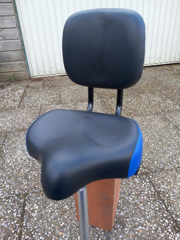 Fietszadel met ruggensteun en zadelpen., Ophalen of Verzenden