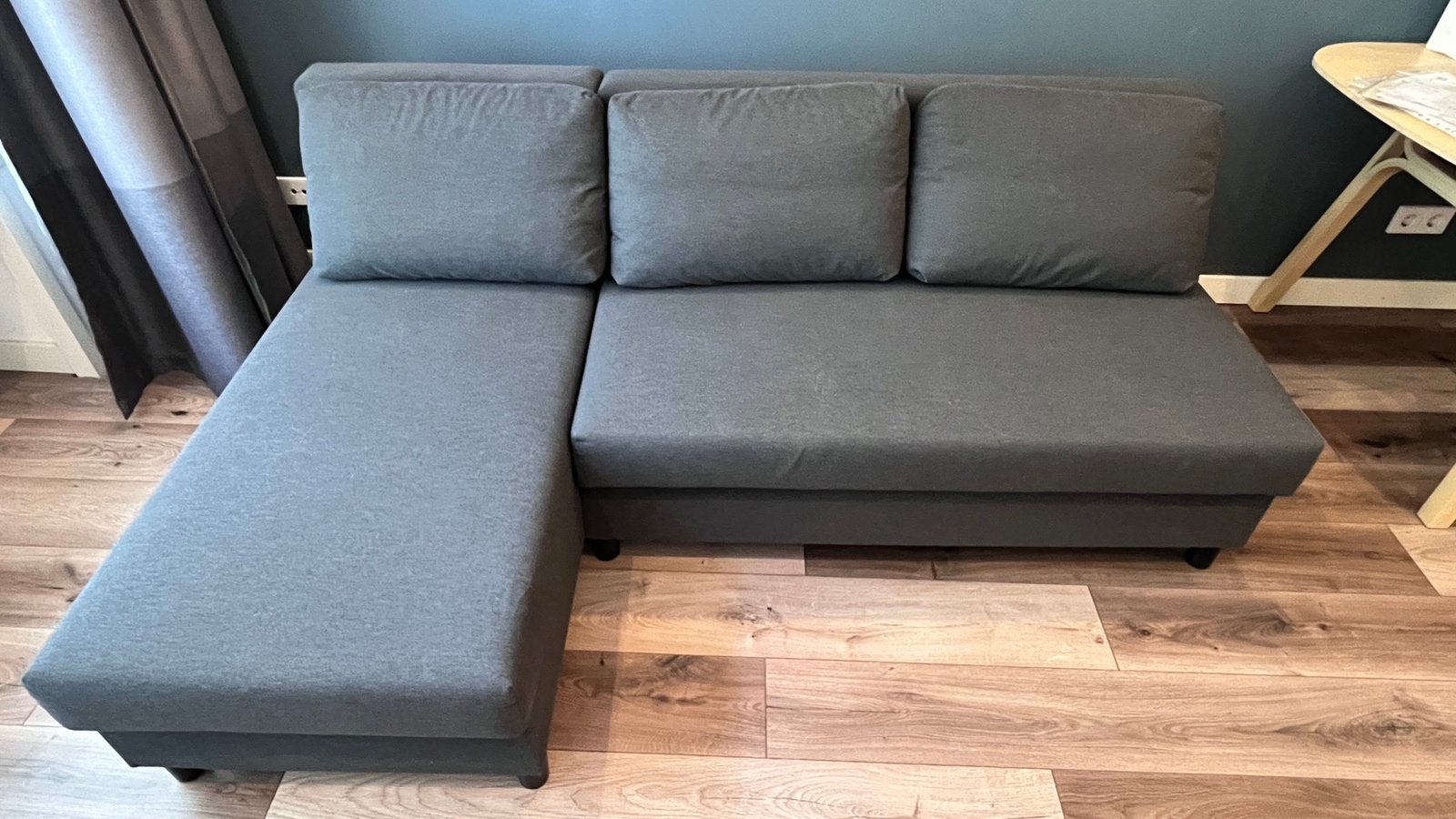 IKEA 3-seat sofa-bed, Ophalen, Zwart, 140 cm, Zo goed als nieuw