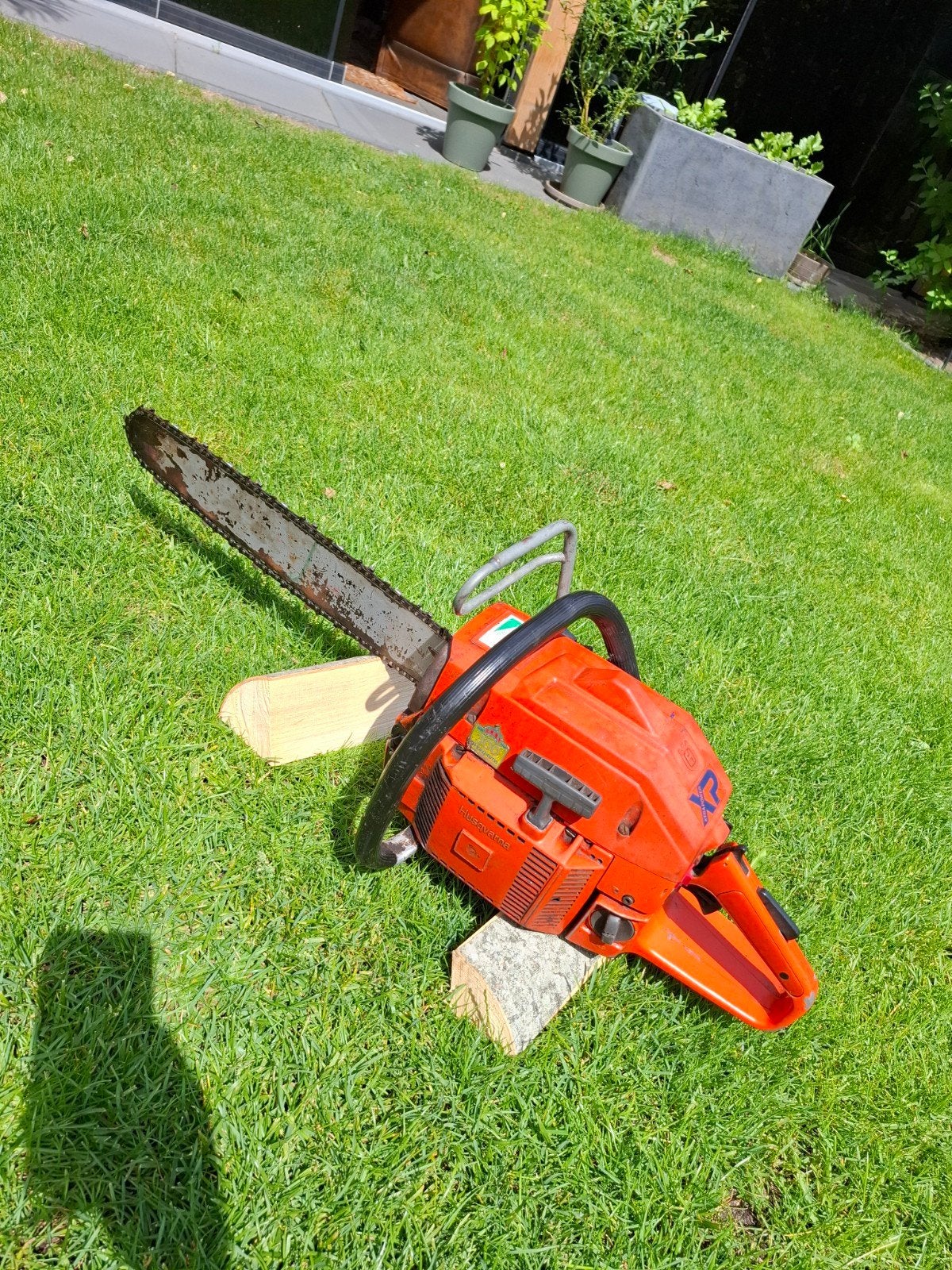 Husqvarna 266 xpg kettingzaag, loopt goed jaren '90, Ophalen of Verzenden, Gebruikt