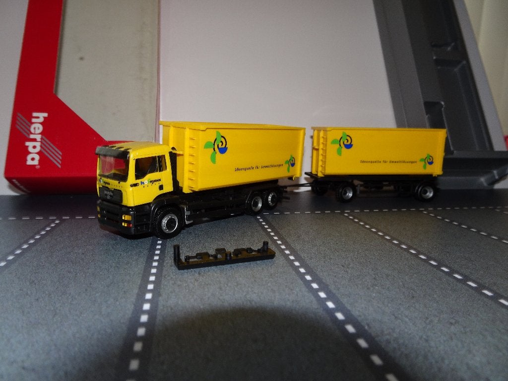 87 herpa hofmann man afzet container combi 1:87 truck trein, Ophalen of Verzenden, Nieuw, Bus of Vrachtwagen, Herpa