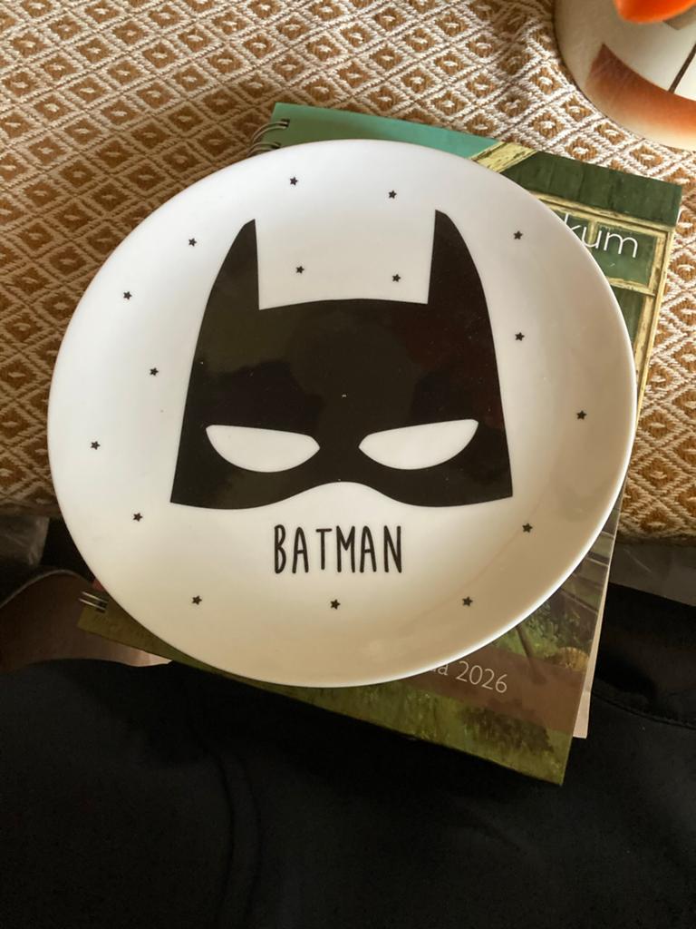 Batman bordje H&M - Zo goed als nieuw, Keramiek, Ophalen of Verzenden, Zo goed als nieuw, Bord(en)