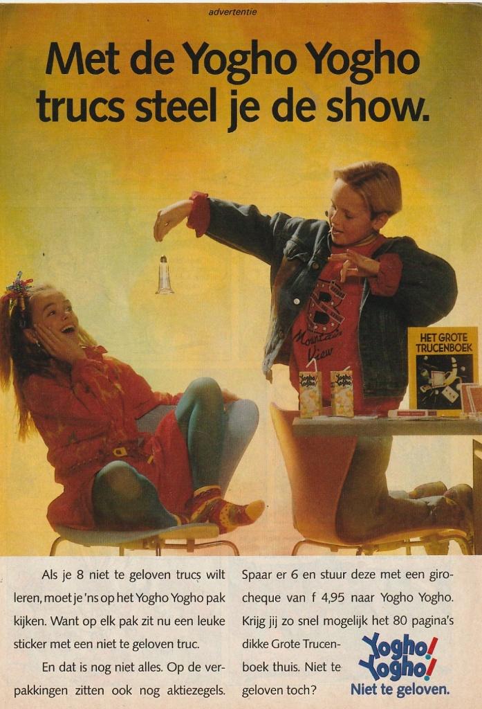 Retro reclame 1991 Campina Yogho zuivel trucenboek, Verzenden, Overige typen