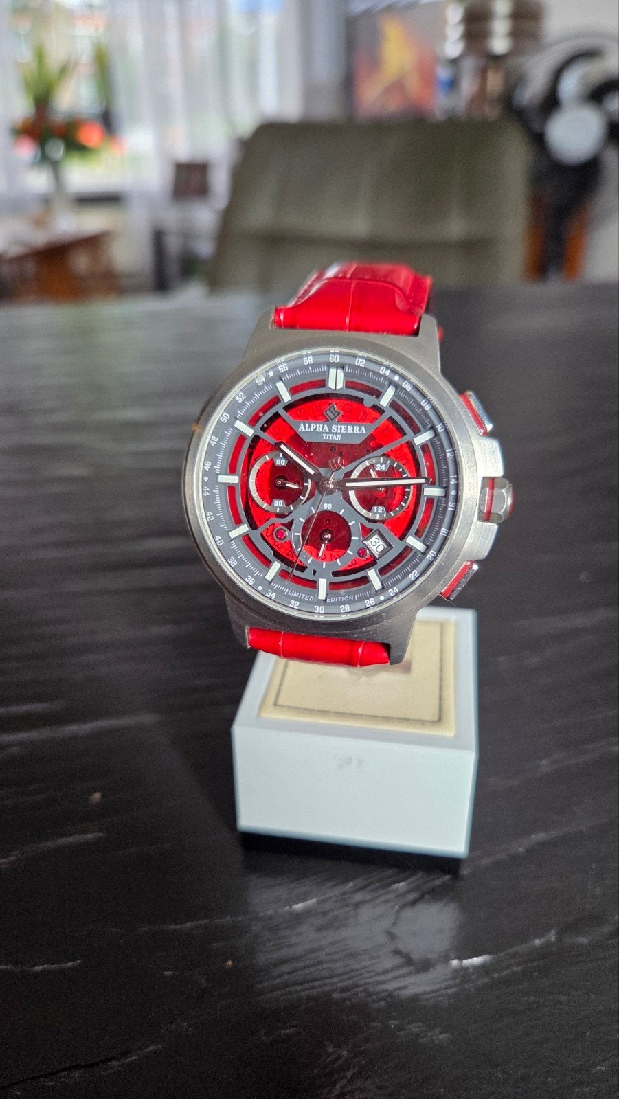 alpha Sierra horloge, Overige merken, Leer, Staal, Polshorloge