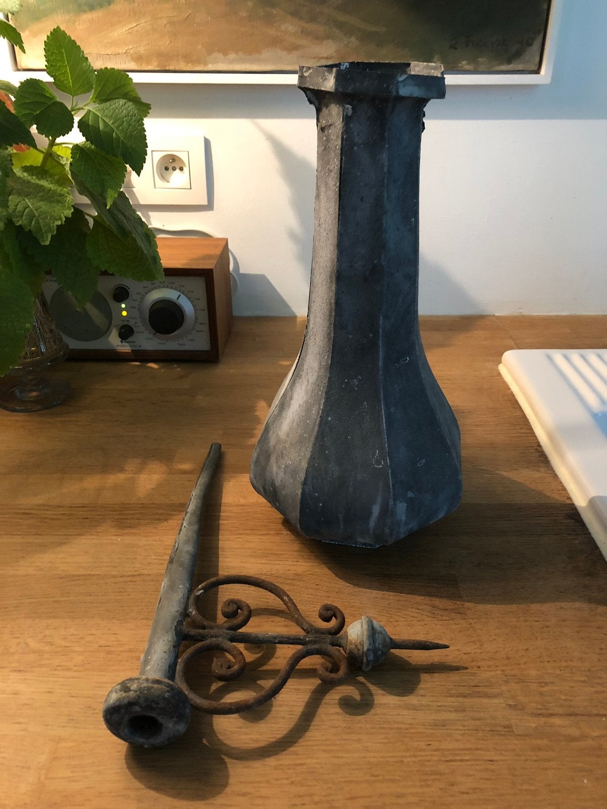 ANTIEKE ZINKEN ORNAMENTEN ZINK FRANKRIJK 2 STUKS, Ophalen of Verzenden