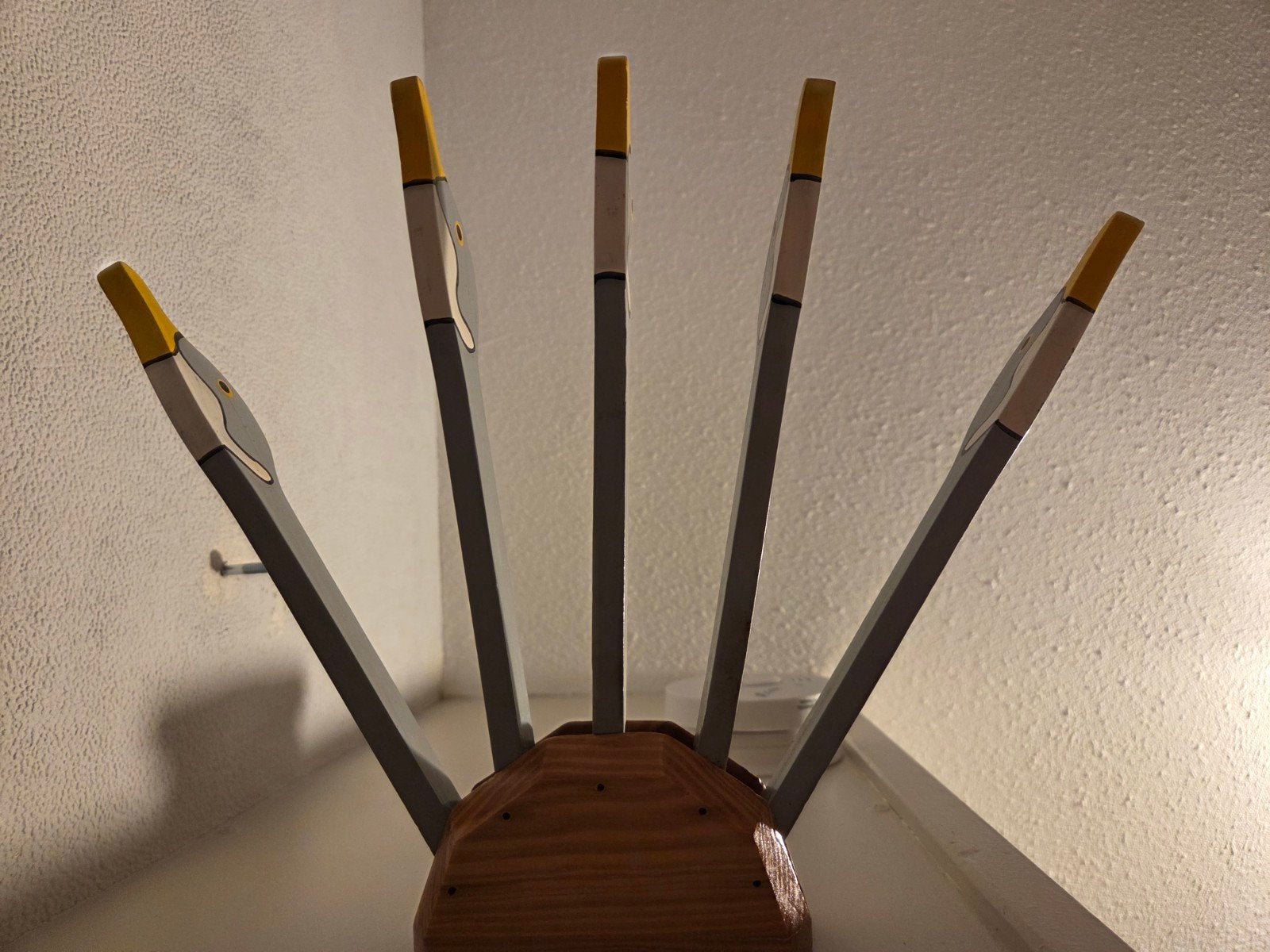 Vintage Houten Ganzen Handdoekenrek / Kapstok (Zwenkbaar), Gebruikt, Ophalen of Verzenden, Minder dan 100 cm, Kinderkapstok