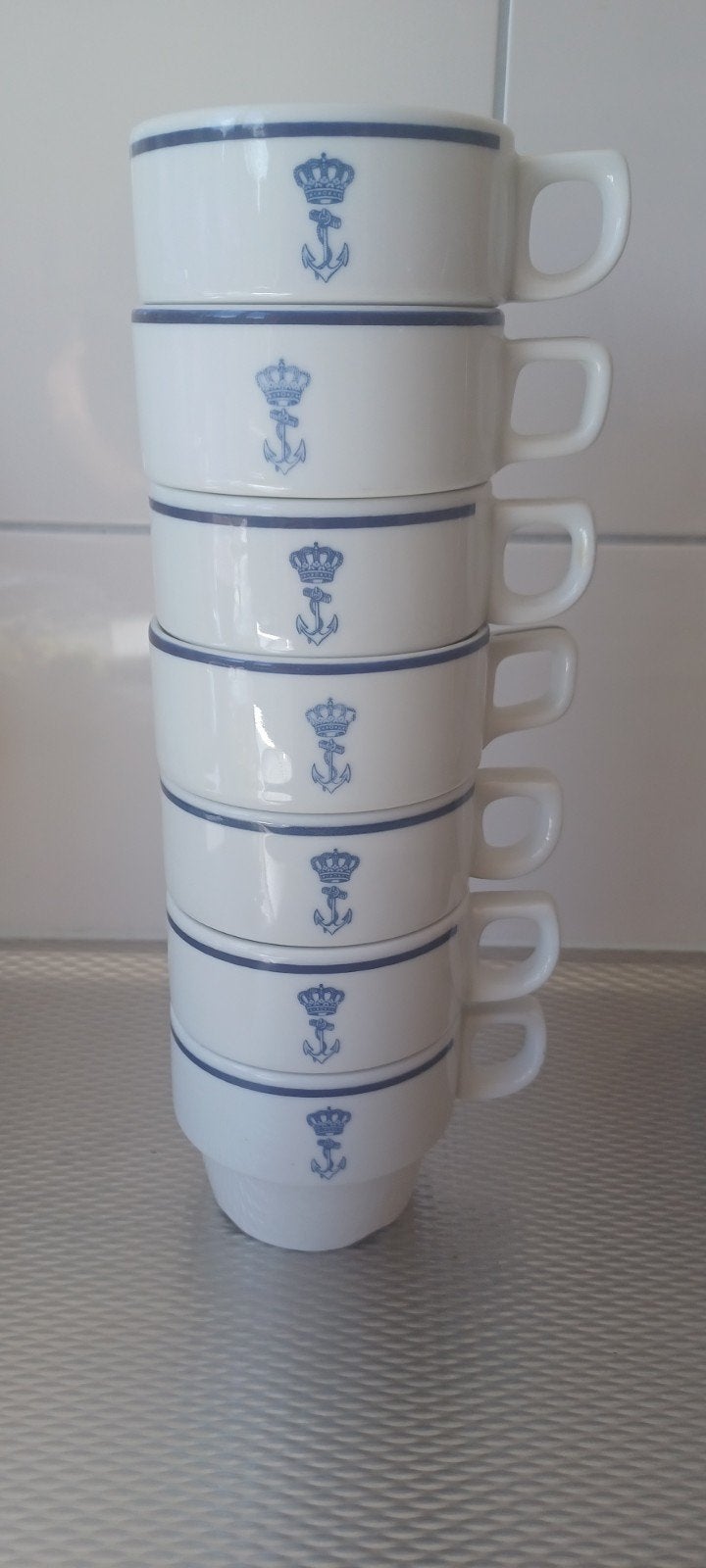 Marine koffiekopjes, Ophalen of Verzenden, Marine, Nederland, Helm of Baret