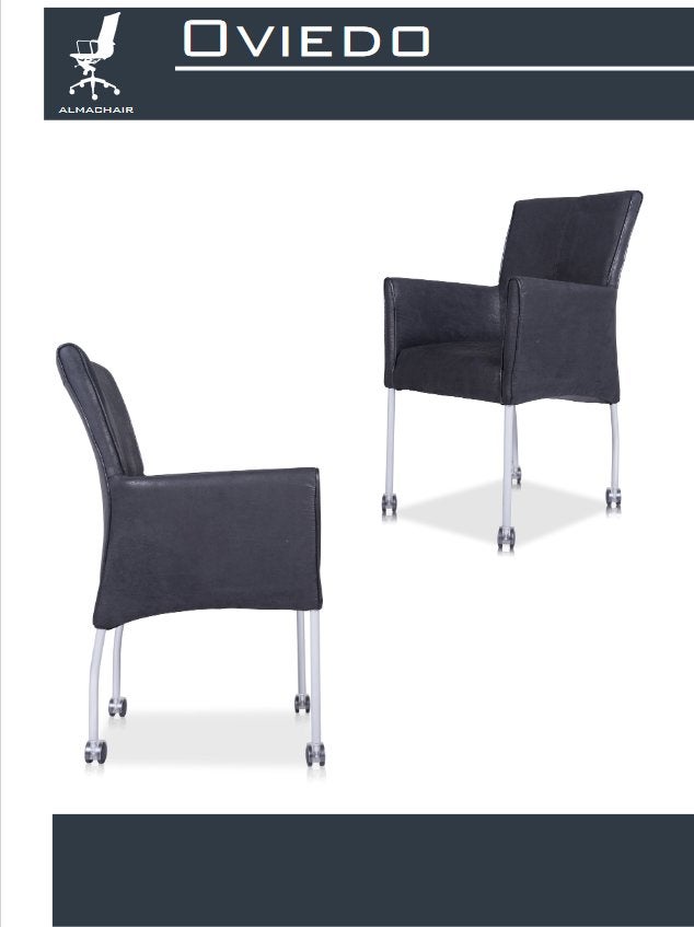 Oviedo verrijdbare vergaderstoel \ eetkamerstoel NIEUW!, Ophalen of Verzenden, Nieuw, Leer, Vijf, Zes of meer stoelen
