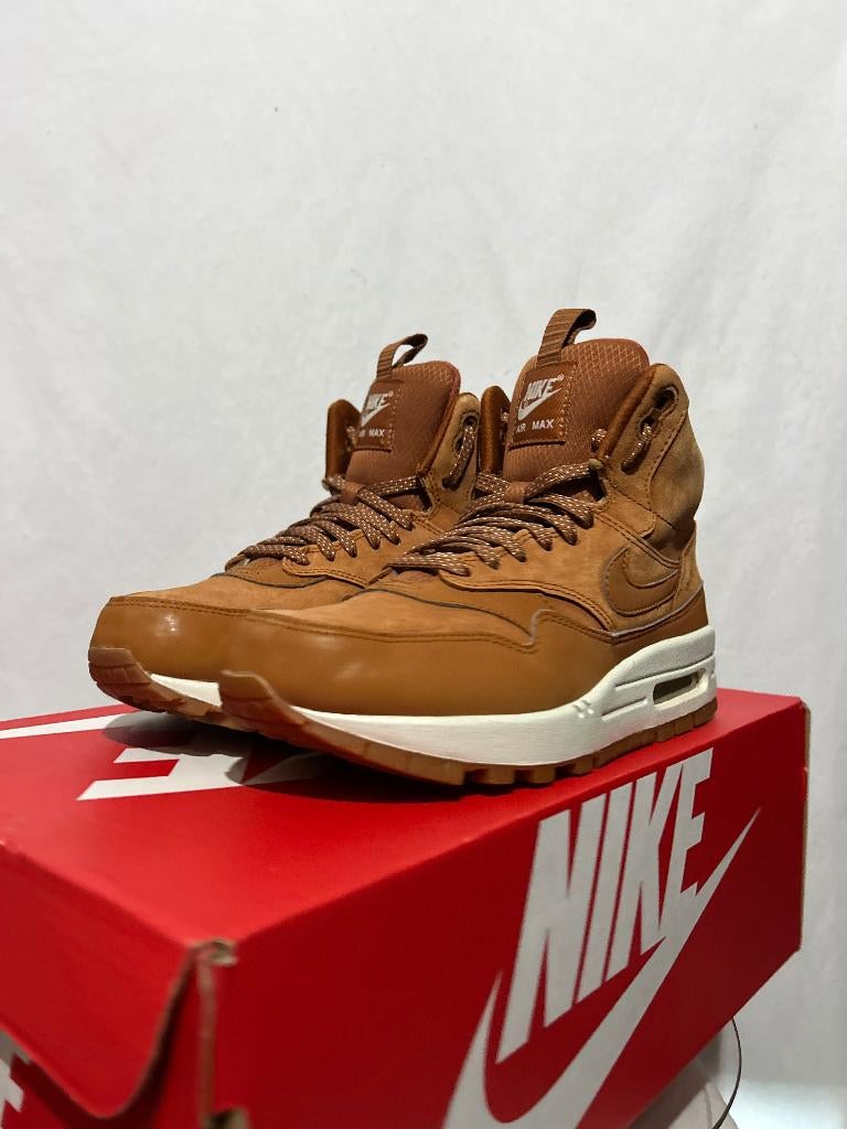 BIJNA NIEUW! Maat 39 - Nike Air Max 1 Mid Sneakerboot Brown, Overige kleuren, Verzenden, Nike, Nike