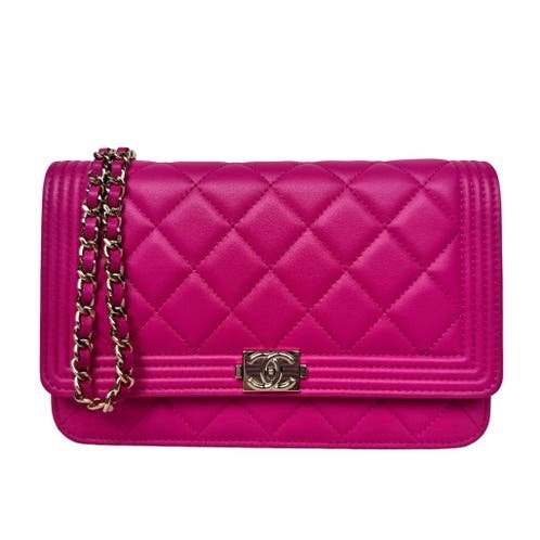 Chanel WOC wallet on chain roze boy tas crossbody roze pink, Ophalen of Verzenden, Zo goed als nieuw, Roze