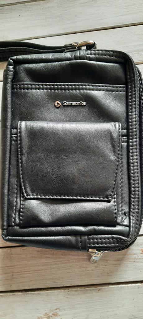 Samsonite Toilettas /polstas/ Organizer Zwart Leer, 40 tot 60 cm, 30 cm of meer, Zwart, Minder dan 35 cm