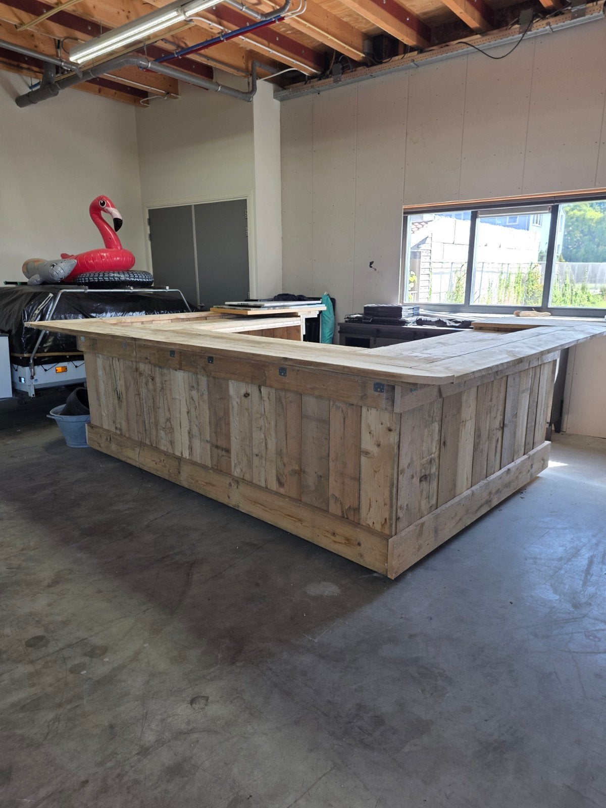 Robuuste houten bar van steigerhout, Ophalen, Nieuw