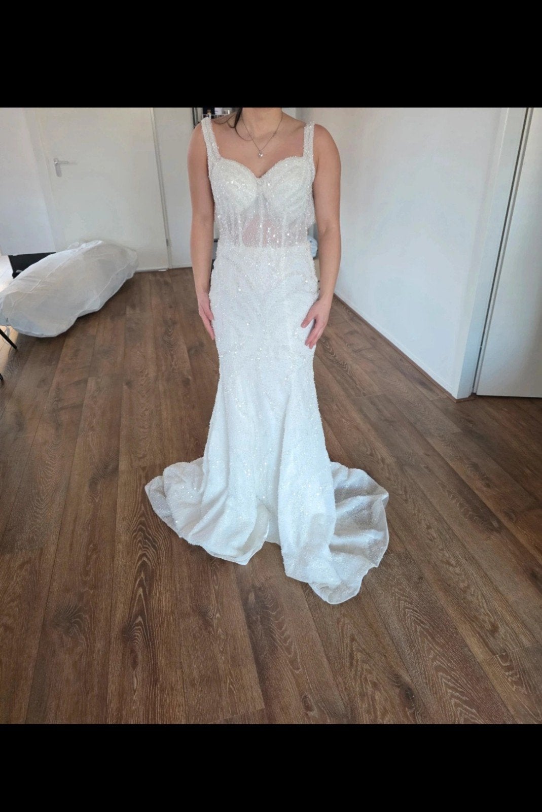 Sima couture bruidsjurk nieuw. Maat 38, Ophalen of Verzenden, Nieuw, Wit, Trouwjurk