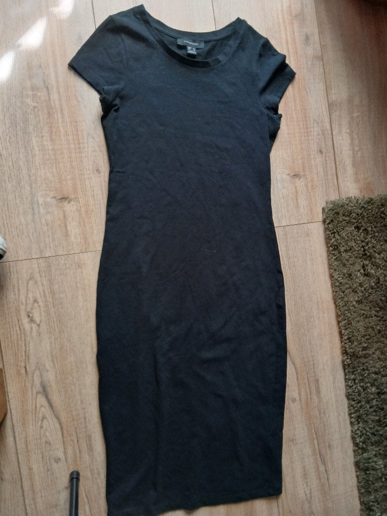 Zwart tricot jurk maat 38, Maat 38/40 (M), Atmosphere, Zwart, Ophalen of Verzenden