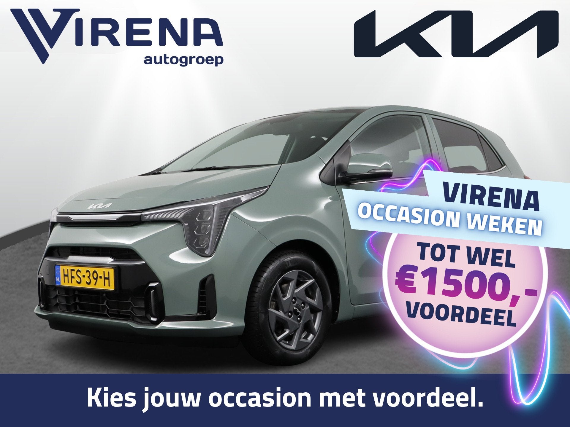 Kia Picanto 1.0 DPI DynamicPlusLine - Cruise Control - LED -, Auto's, Dealer onderhouden, Stof, 4 stoelen, Origineel Nederlands