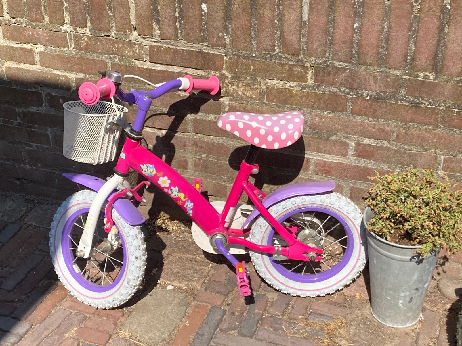 Te koop: mooi paars/ roze fietsje 12,5 inch, Fietsen en Brommers, Fietsen | Kinderfietsjes, Ophalen, Gebruikt, Minder dan 16 inch