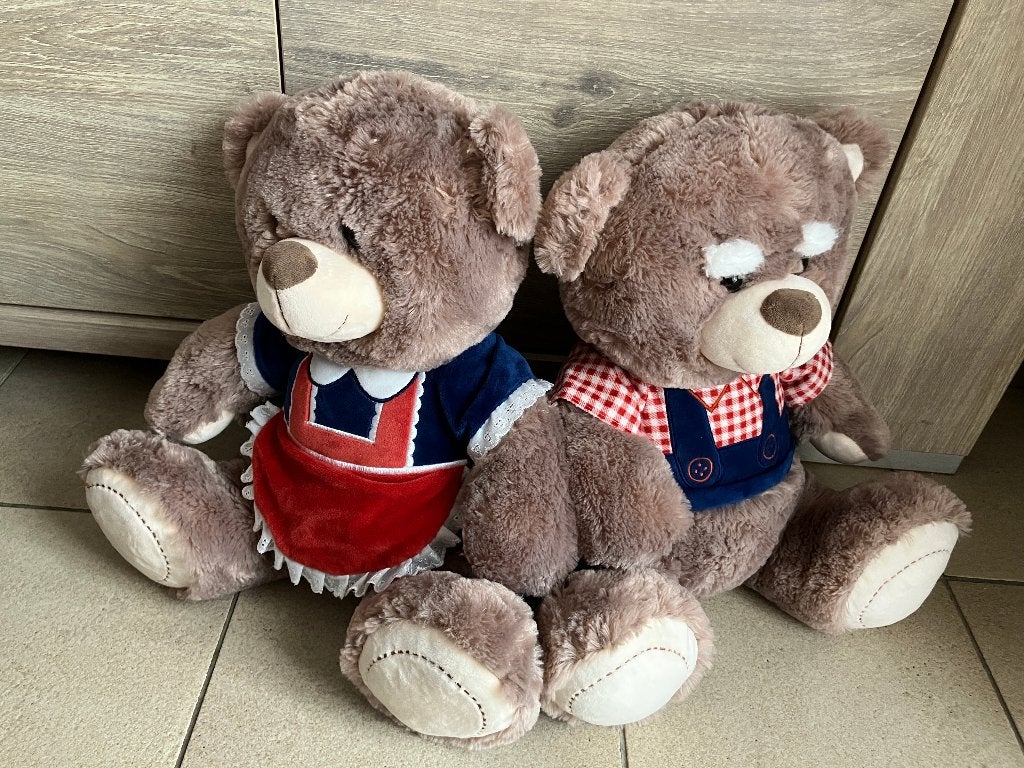 Set opa en oma beer knuffels ( 40 cm ), Ophalen of Verzenden, Zo goed als nieuw, Beer