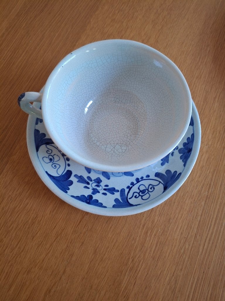 Ontbijtsetje potterie Oud Delft, Ophalen of Verzenden