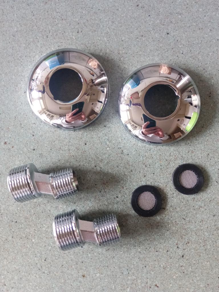 Set S-koppelingen + rozetten 1/2 x 3/4, Ophalen of Verzenden, Nieuw, Chroom, Overige typen