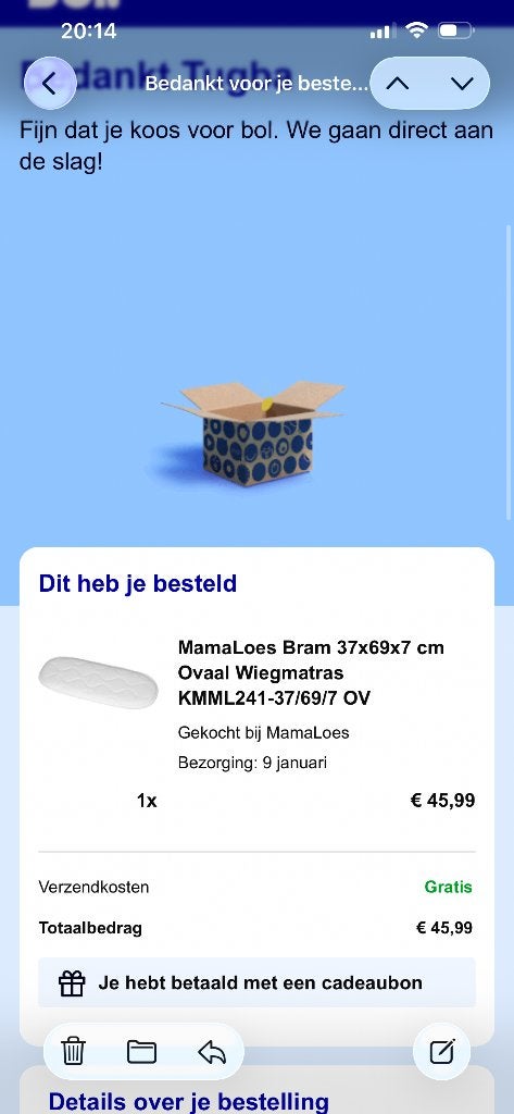 Wiegmatras Mamaloes ovaal, Kinderen en Baby's, Babywiegjes en Ledikanten, Ophalen of Verzenden, Zo goed als nieuw, Wieg