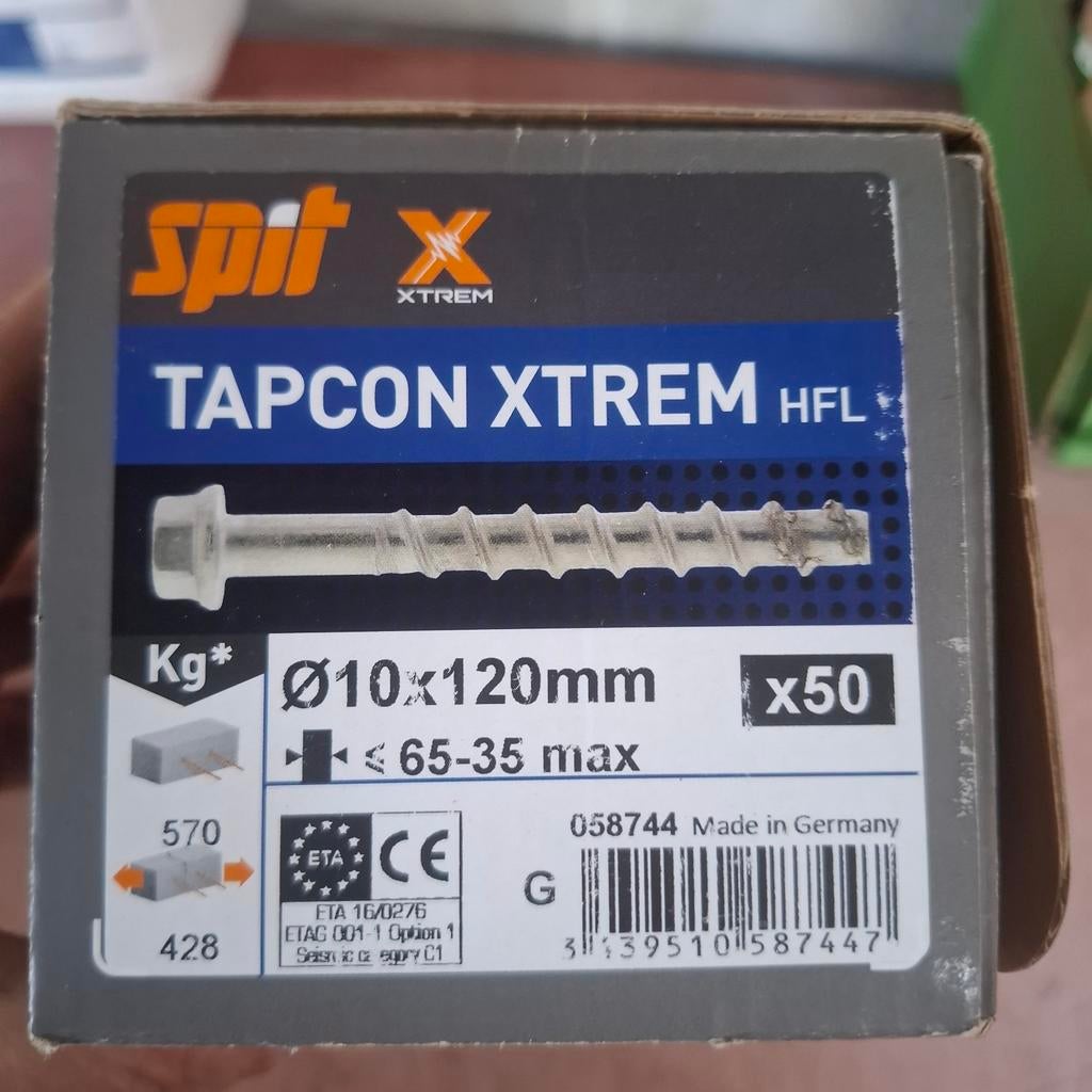 Spit tapcon, Ophalen of Verzenden, Nieuw, 50 tot 100 mm, Schroeven