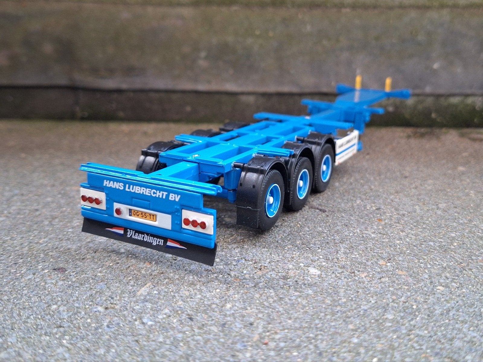 Tekno containerchassis Lubrecht., Ophalen of Verzenden, Zo goed als nieuw, Bus of Vrachtwagen, Tekno