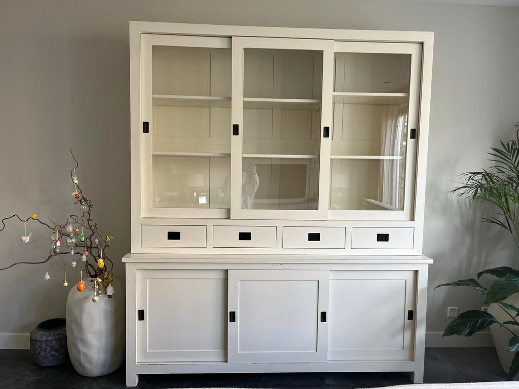 Troubadour buffetkast (crème) van eikenhout, 1.89 m. breed, Gebruikt, 200 cm of meer, 150 tot 200 cm, Eikenhout