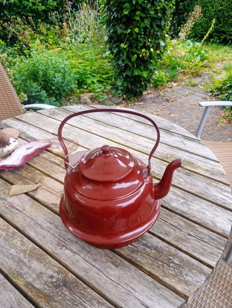 Te koop emaille zakketel bruin van kleur, Antiek en Kunst, Ophalen of Verzenden