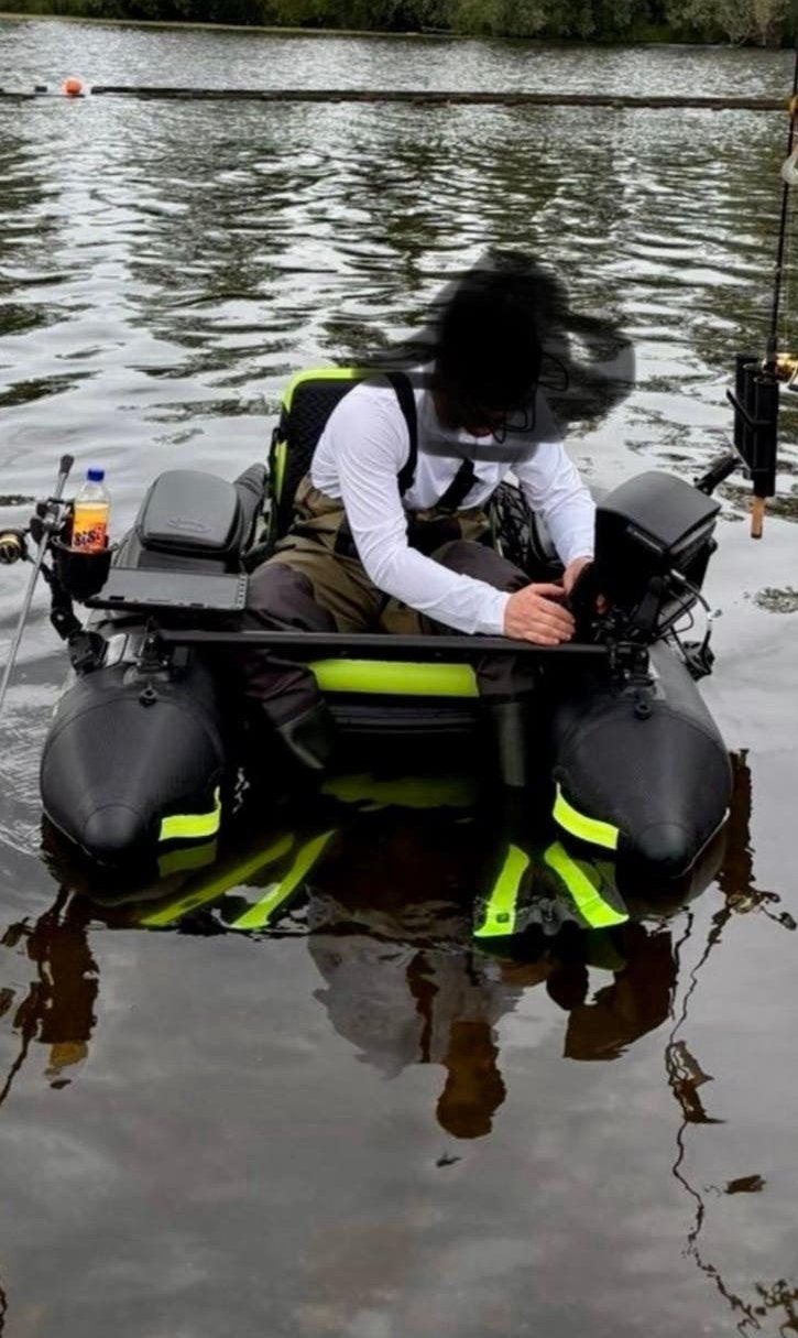 Float plus 1 carbon bellyboat compleet, Ophalen, Zo goed als nieuw