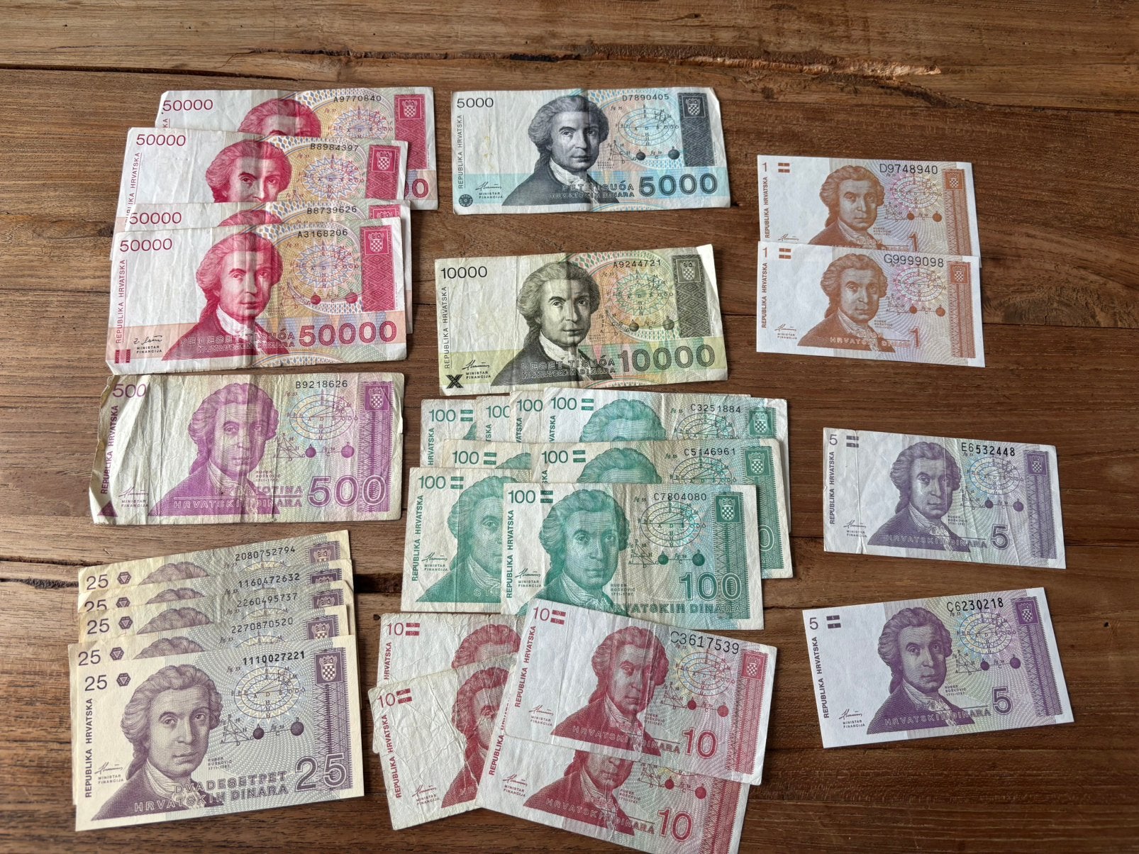 Bankbiljetten Kroatië Dinar, Ophalen of Verzenden, Buitenland, Bankbiljetten