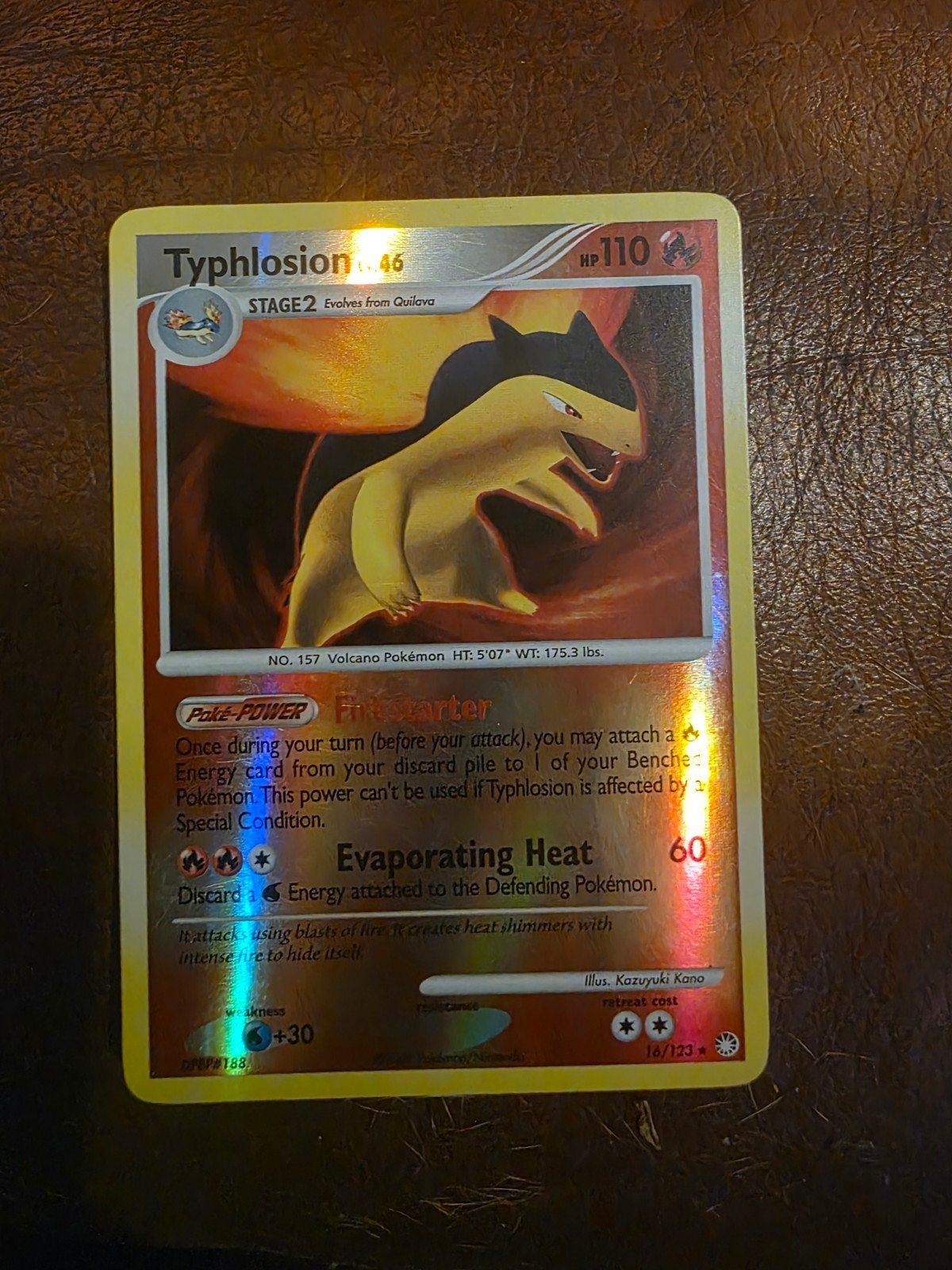 Pokémon Kaart: Typhlosion DPBP#188 Holo, Ophalen of Verzenden, Gebruikt, Losse kaart, Foil