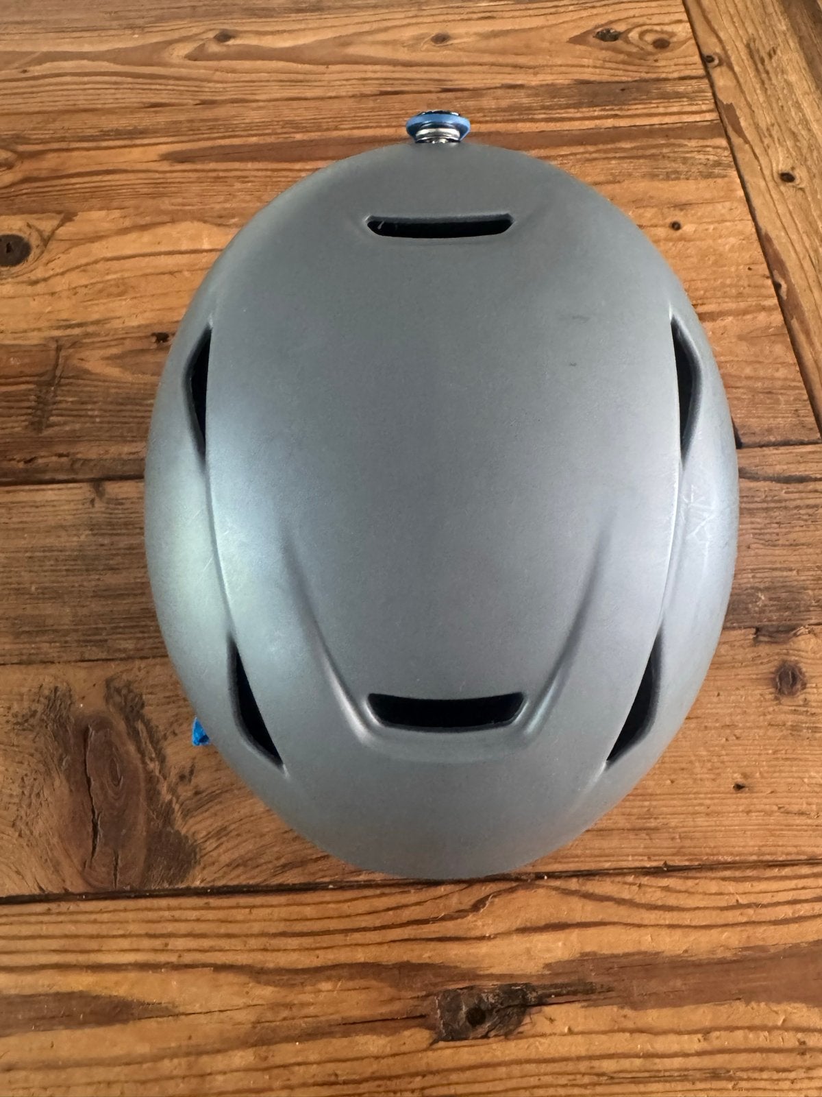 Kinder skihelm - Grijs/Blauw (3-5 jaar), Overige typen, Zo goed als nieuw, Skiën, Ophalen