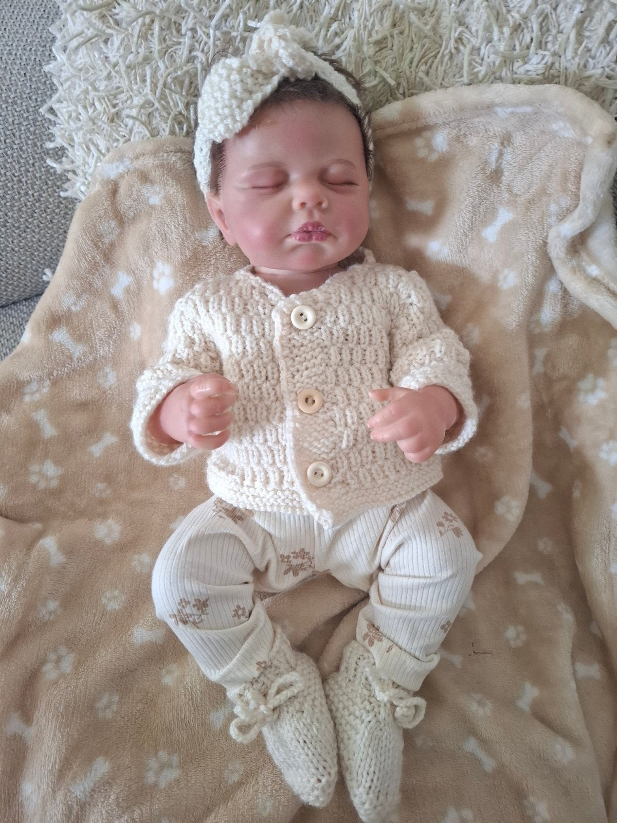 Prachtige Siliconen Babypop Reborn - 47 cm, Ophalen of Verzenden, Zo goed als nieuw, Babypop