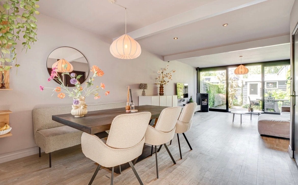 Light & Living Hanglamp Zubeda Linnen Naturel Ø50 doorsnee, Ophalen, Zo goed als nieuw, Textiel, E27 (groot)