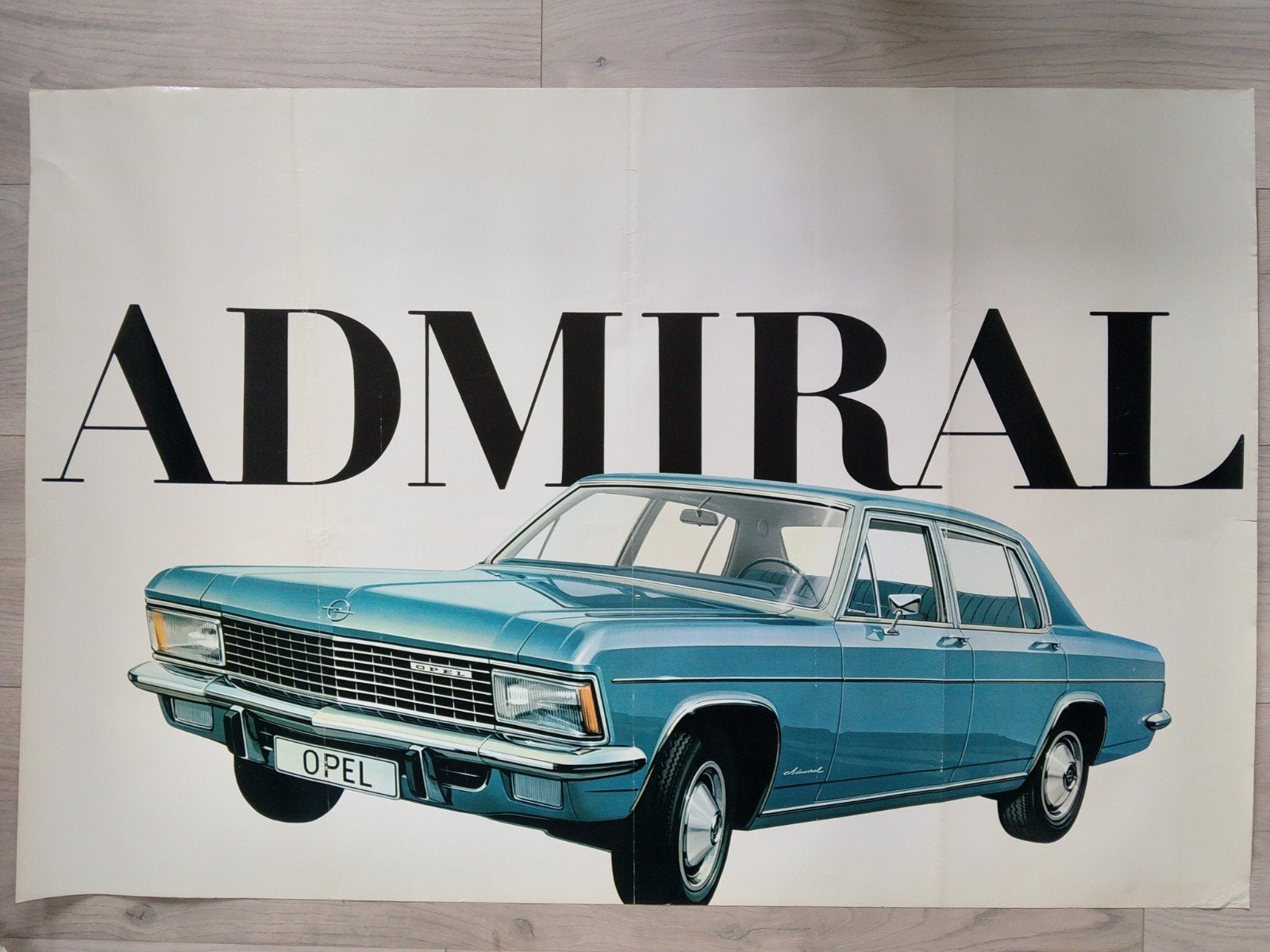 Vintage Opel Admiral Auto Poster, Gebruikt, Deurposter of groter, Rechthoekig Liggend, Ophalen of Verzenden