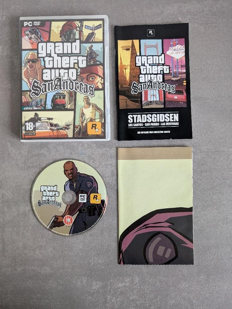 Grand theft auto san andreas GTA + map / manual / poster PC, Avontuur en Actie, Vanaf 18 jaar, 1 speler, Ophalen of Verzenden