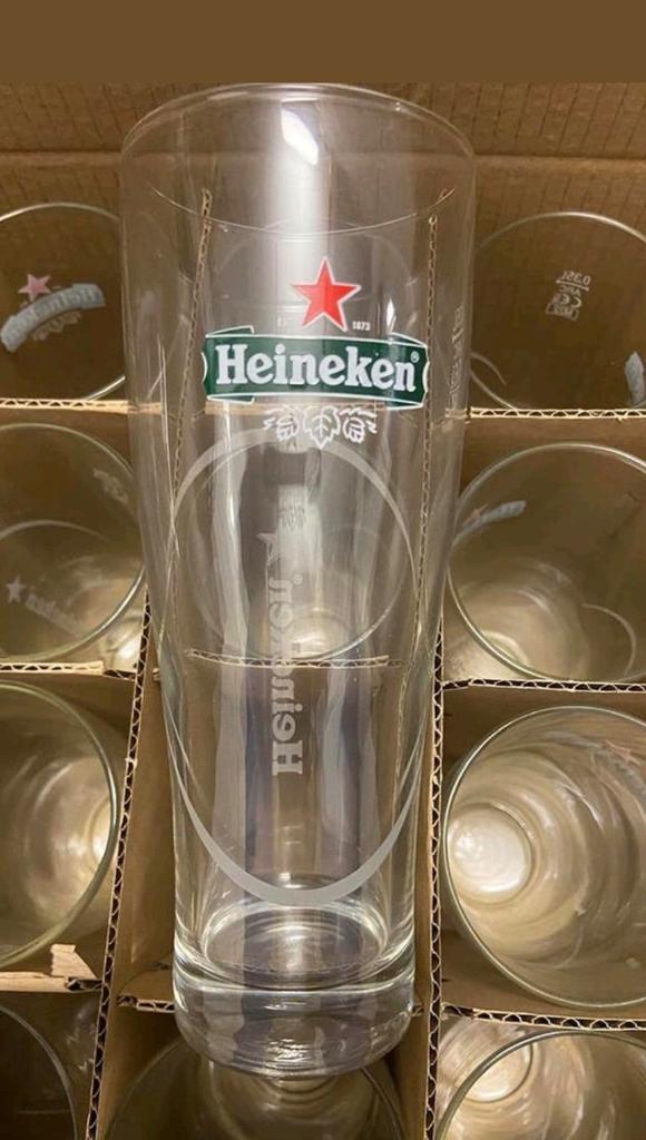 Heineken bierglazen - Set van 24 - 35cl, Ophalen of Verzenden, Zo goed als nieuw, Overige merken, Glas