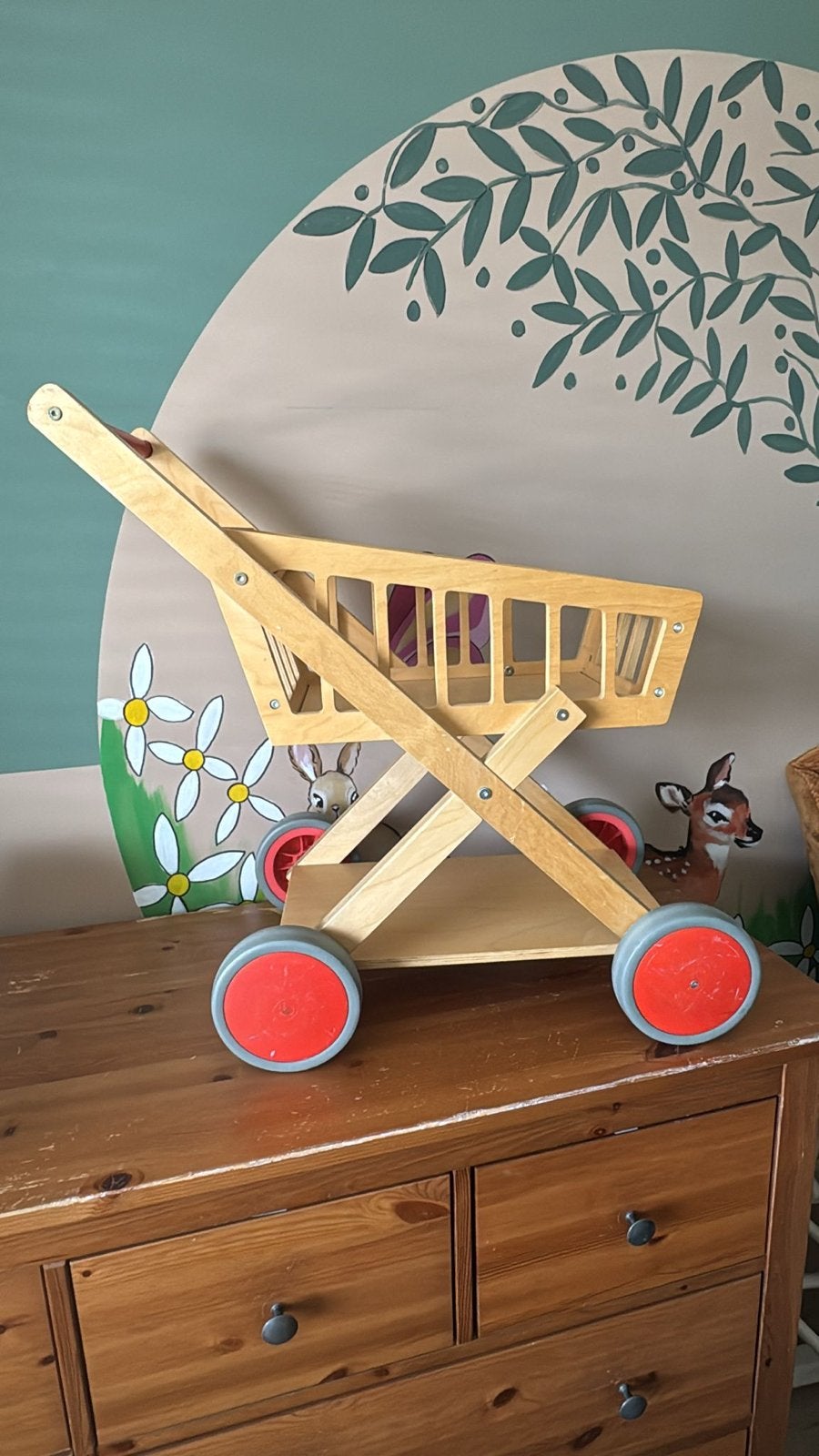 Educo houten winkelwagen, Ophalen, Gebruikt, Jongen of Meisje