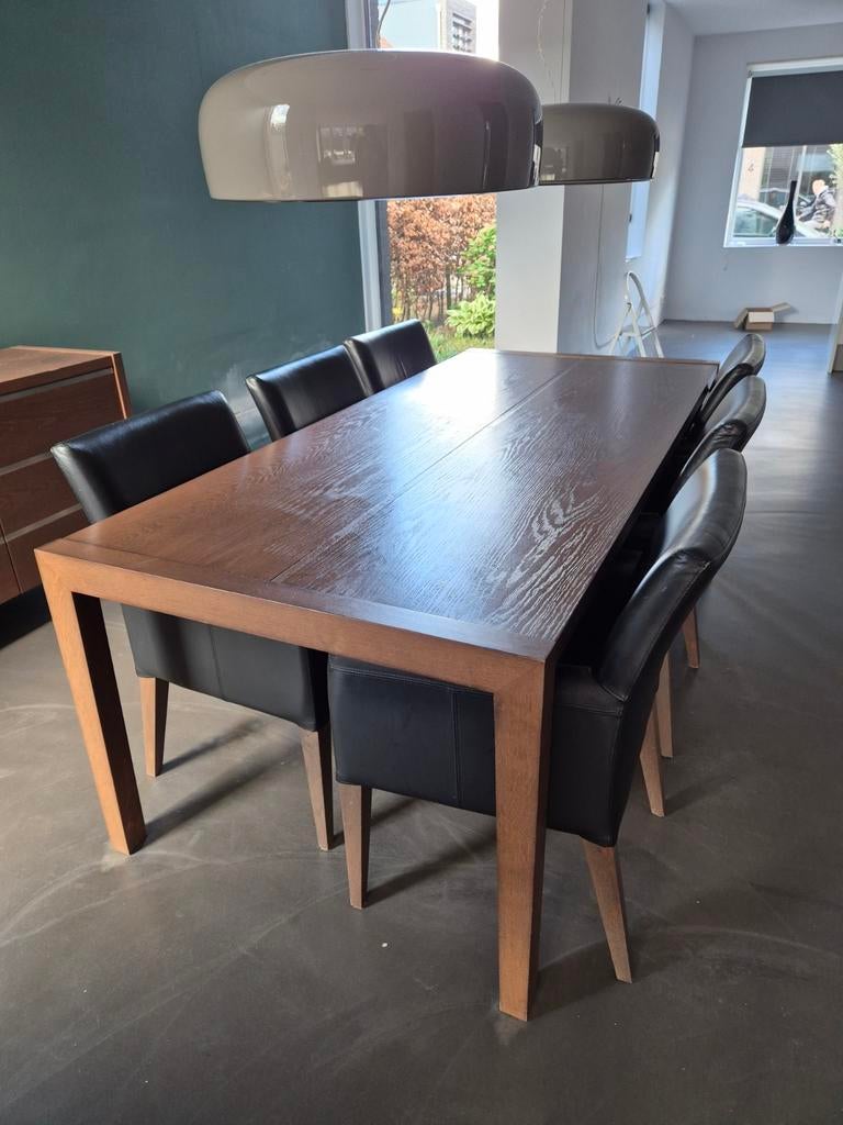 Eettafel met leren stoelen van de Heldense, Ophalen, Gebruikt
