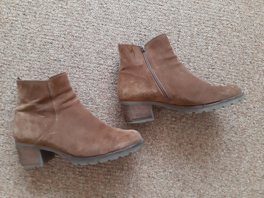 cognac bruine suede laarzen Gabor maat 7 - maat 41, Ophalen, Bruin, Lage of Enkellaarzen, Gabor
