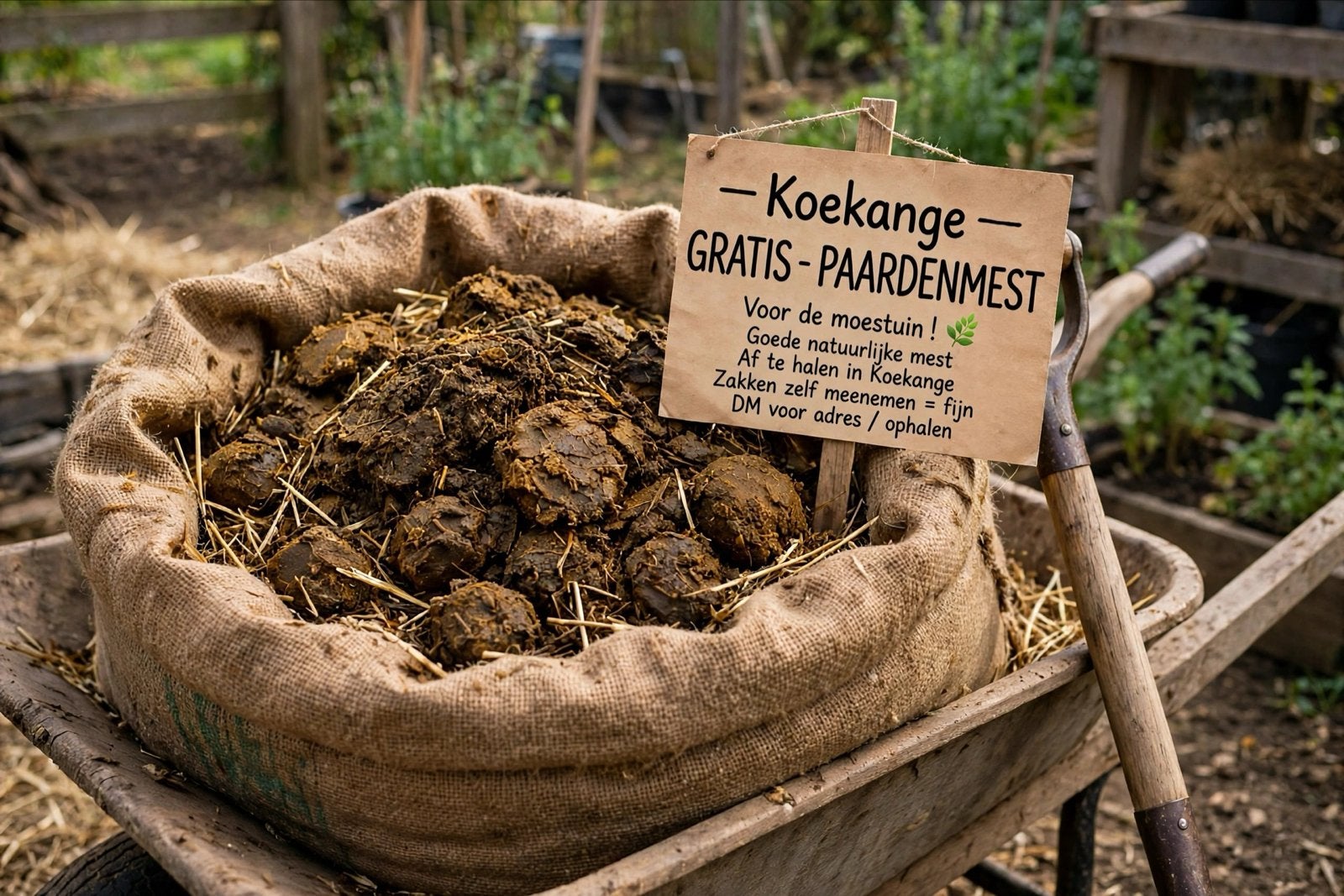 GRATIS Paardenmest - Ideaal voor de moestuin!, Tuin en Terras, Ophalen of Verzenden, Mest