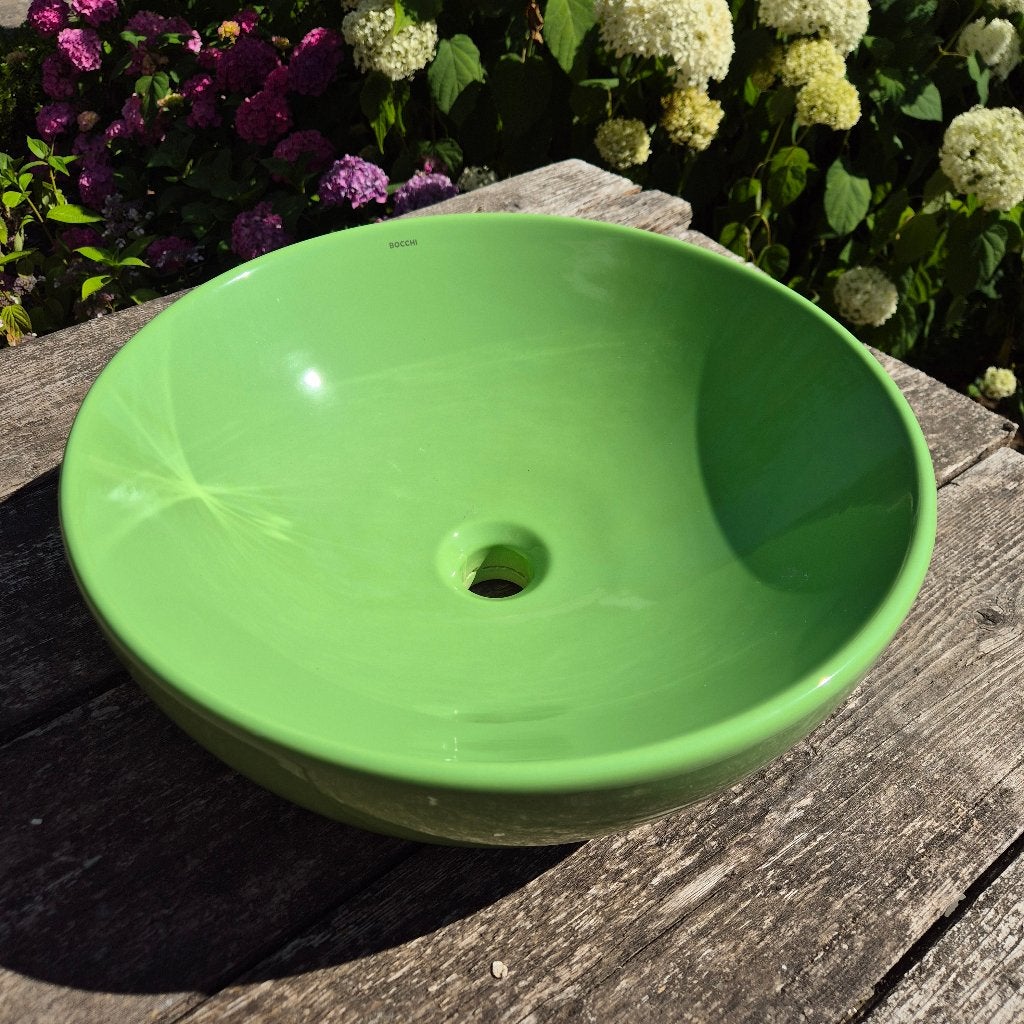 Appelgroene waskom om op werkblad te plaatsen Bocchi 45 cm, Ophalen, Nieuw, Groen