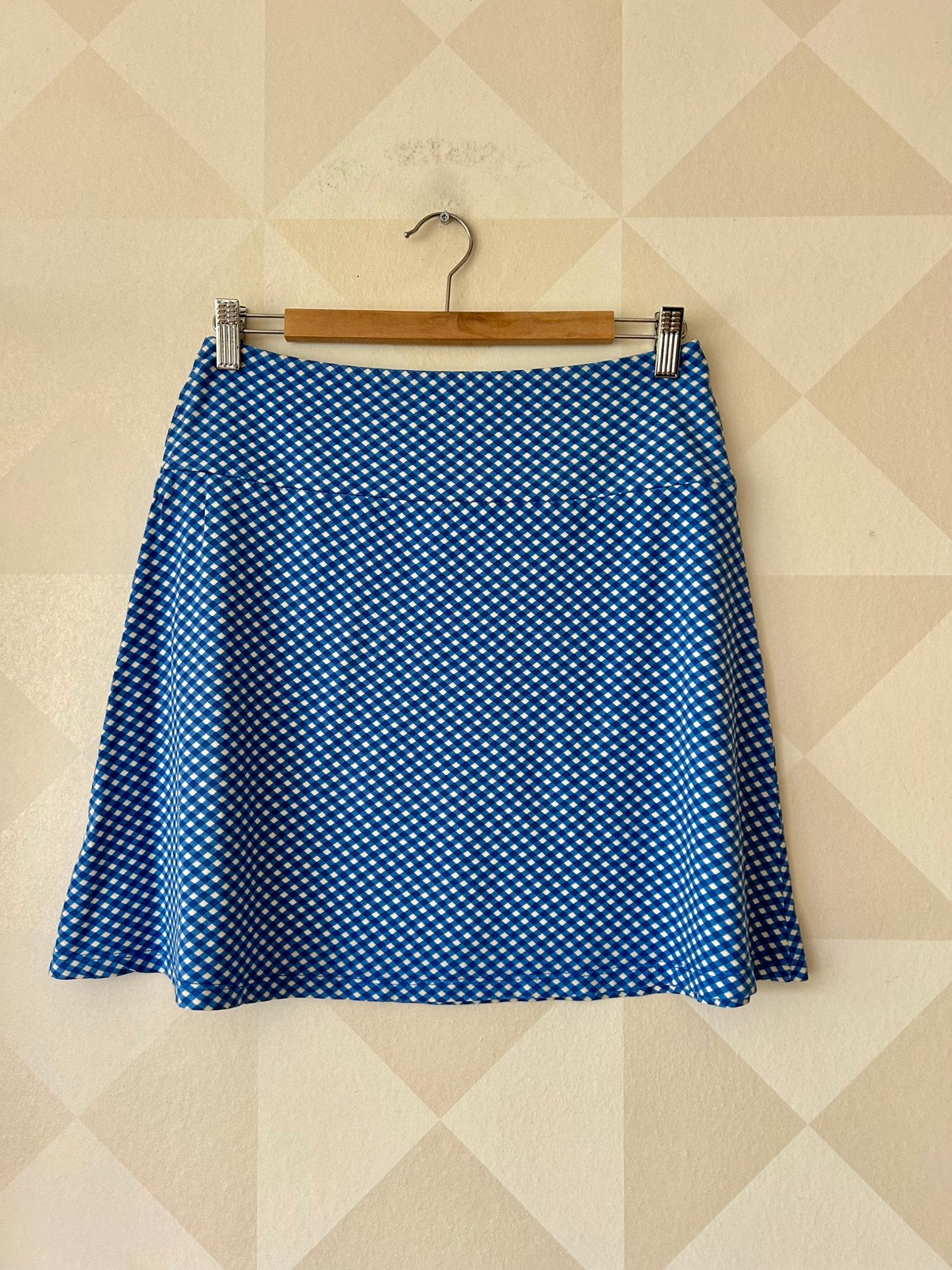 King Louie Border Skirt rok blauw wit ruit S/36 zgan, Kleding | Dames, Blauw, Ophalen of Verzenden, Zo goed als nieuw, King Louie