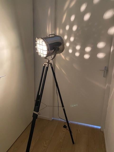 Industriele  Filmlamp, Ophalen, Zo goed als nieuw, Hout, 150 tot 200 cm
