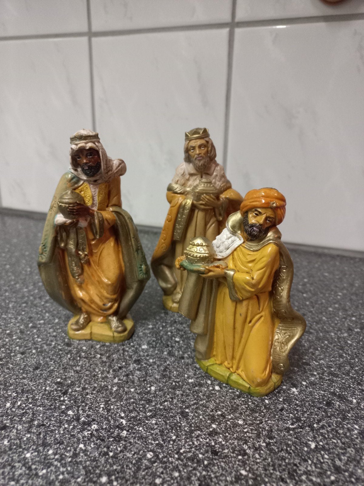 Vintage Italy kerststal figuren drie wijzen, Diversen, Onbekend, Ophalen of Verzenden, Zo goed als nieuw, Onbekend