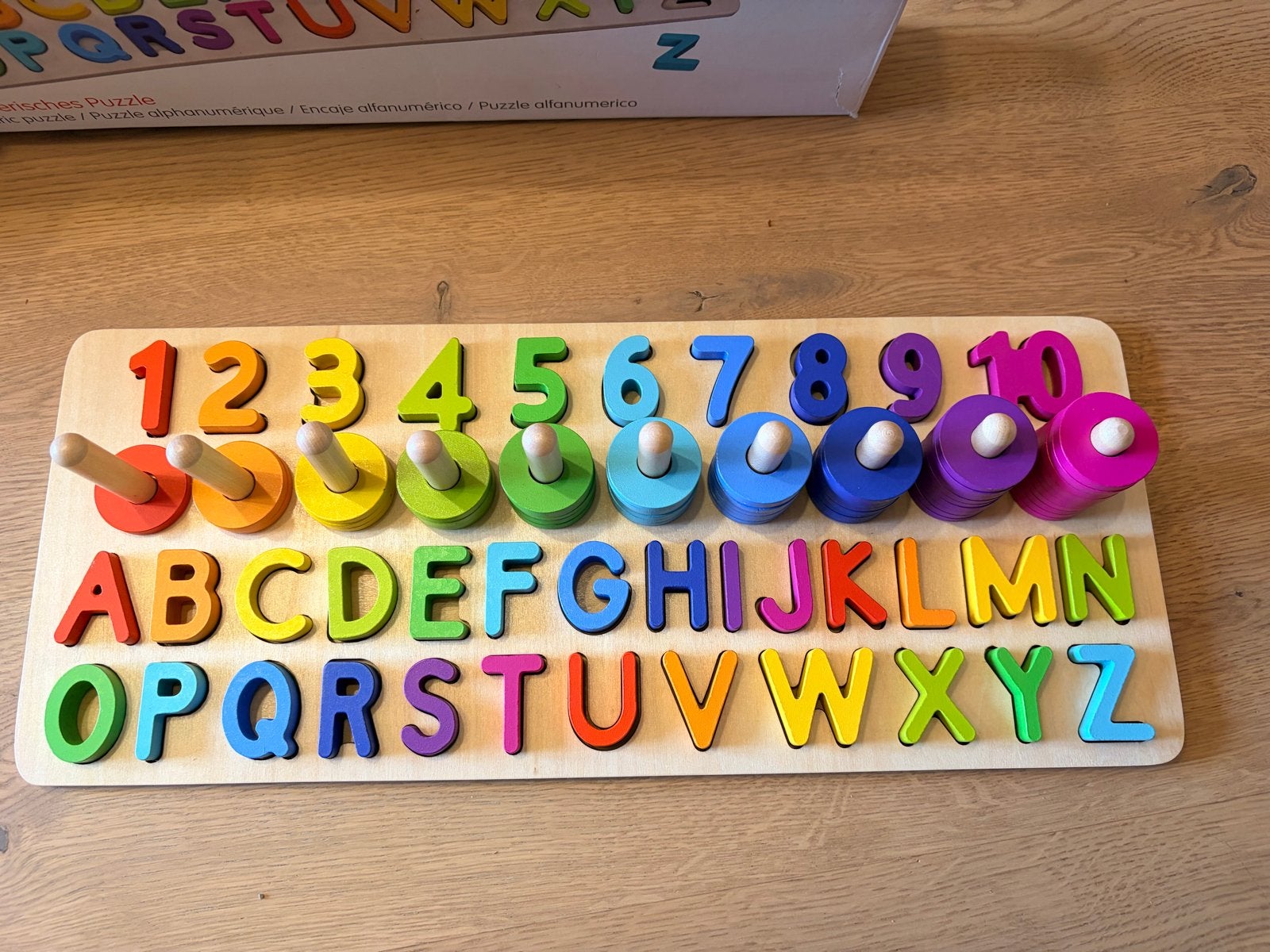 Goki Alphanumeriek Puzzel - Cijfers en Letters, Ophalen, Zo goed als nieuw, Puzzelen