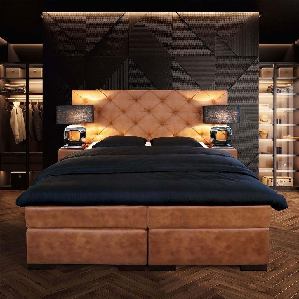 Boxspring Milano XL, Verzenden, Grijs, Hout, Nieuw
